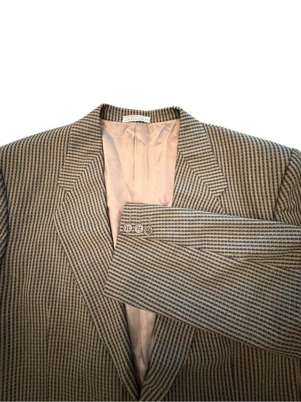 Ungaro Paris Uomo Men's 46R Green Black Tweed Sport Coat Blazer Silk Wool VTG